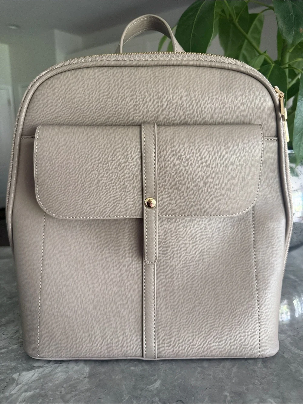 New! Chic Taupe Women’s Backpack Purse